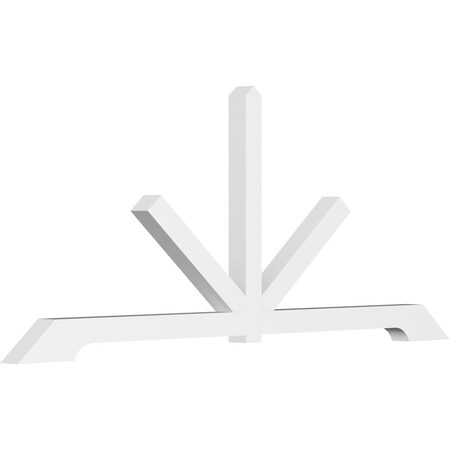 Ekena Millwork Vanguard Architectural Grade PVC Gable Bracket, 108"W x 45"H x 4"D x 4"F, 10/12 Pitch GBP108X45X0404VAN00
